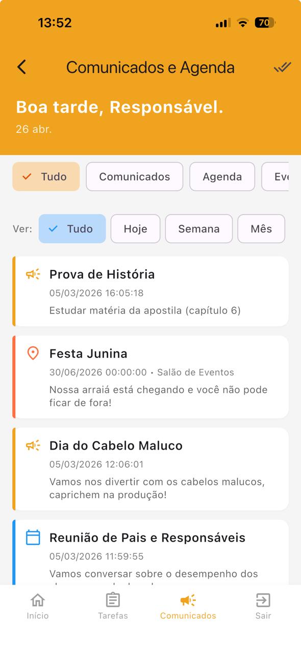 Agenda e Comunicações